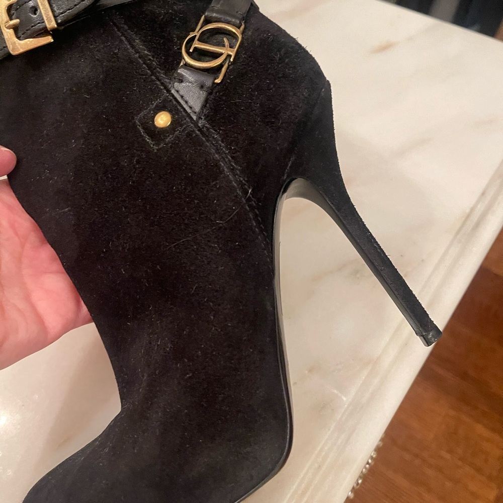Christian Dior black suede boots. Size 39 1/2. - Picture 4 of 4